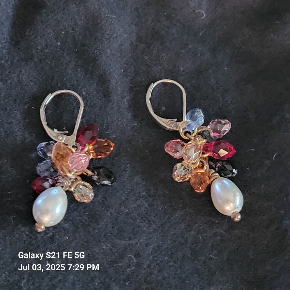 Delicate Multicolor Crystal Earrings